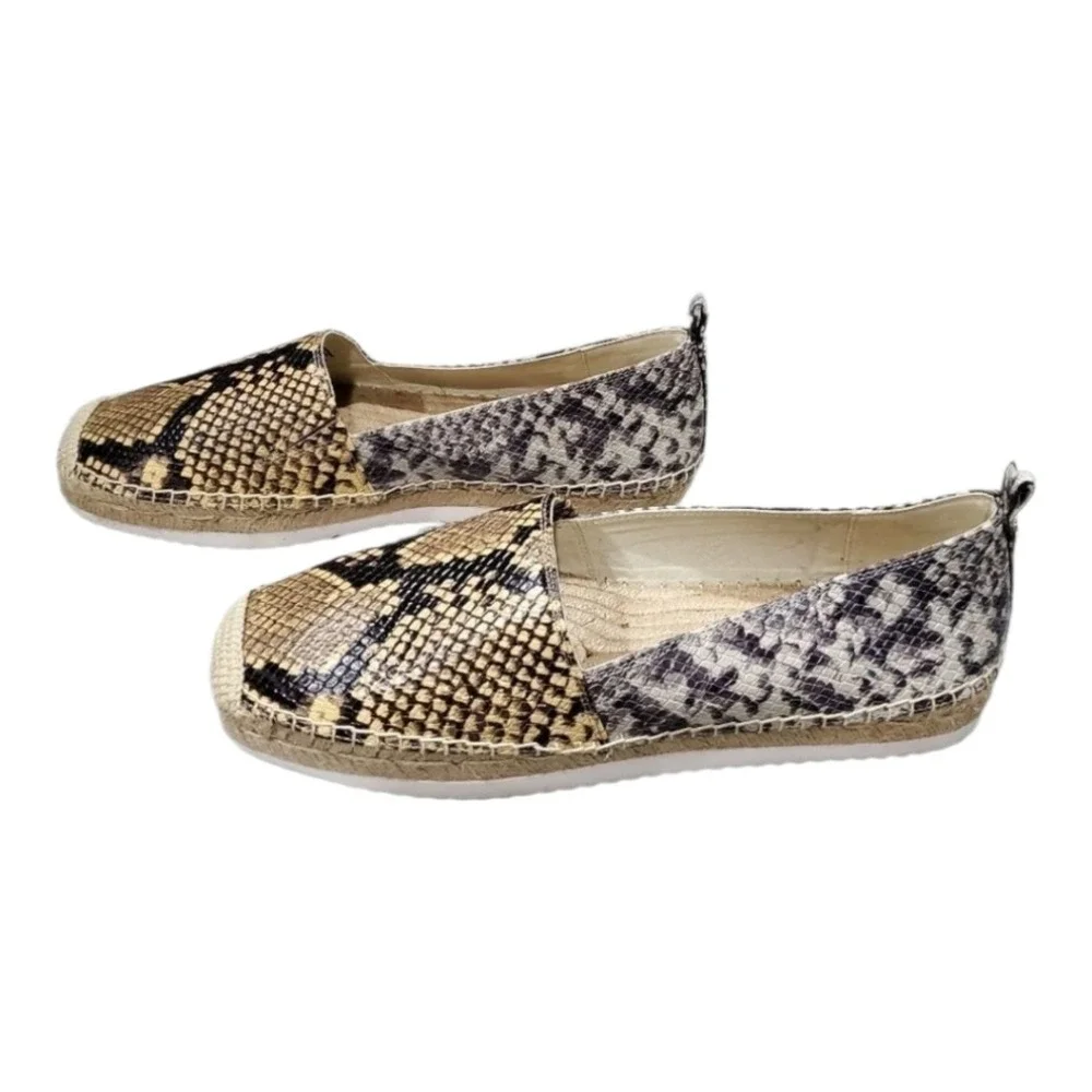 Michael Kors Espadrille Flats Snakeskin Print‎ Slip On Casual Loafers Shoes 9.5